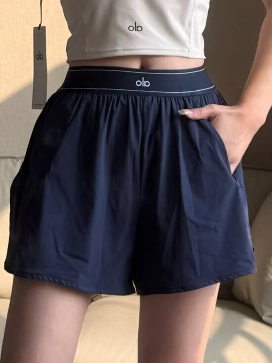 ALO Yoga Pants - Navy Blue | ALO Yoga Match Point Short,Loose Fit,Built-In Liner,Everyday👧